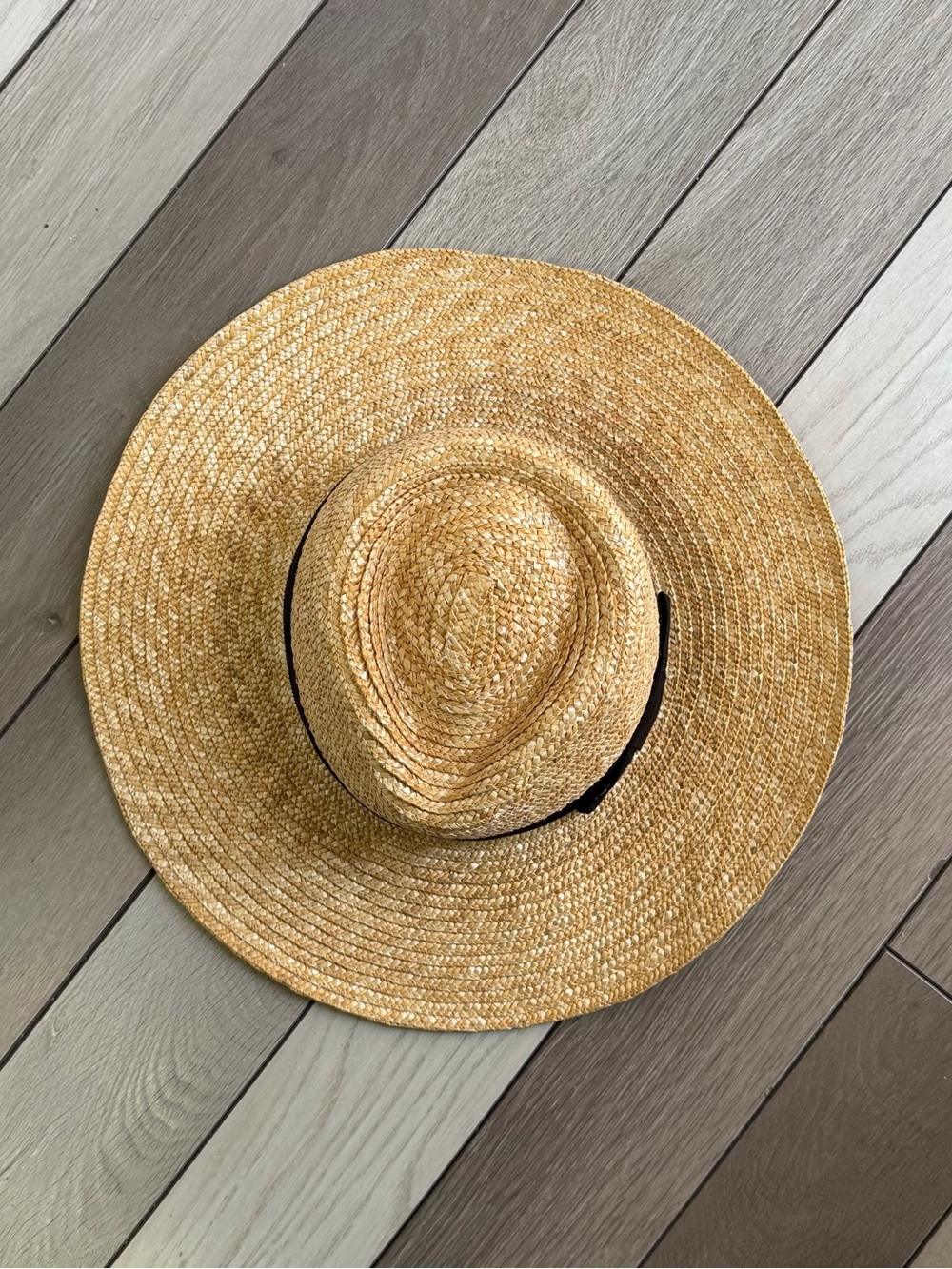 Brixton Natural Straw Fedora with Black Ribbon - Picture 2 of 9